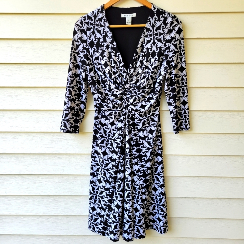 White House Black Market Black and White High-Low Dress